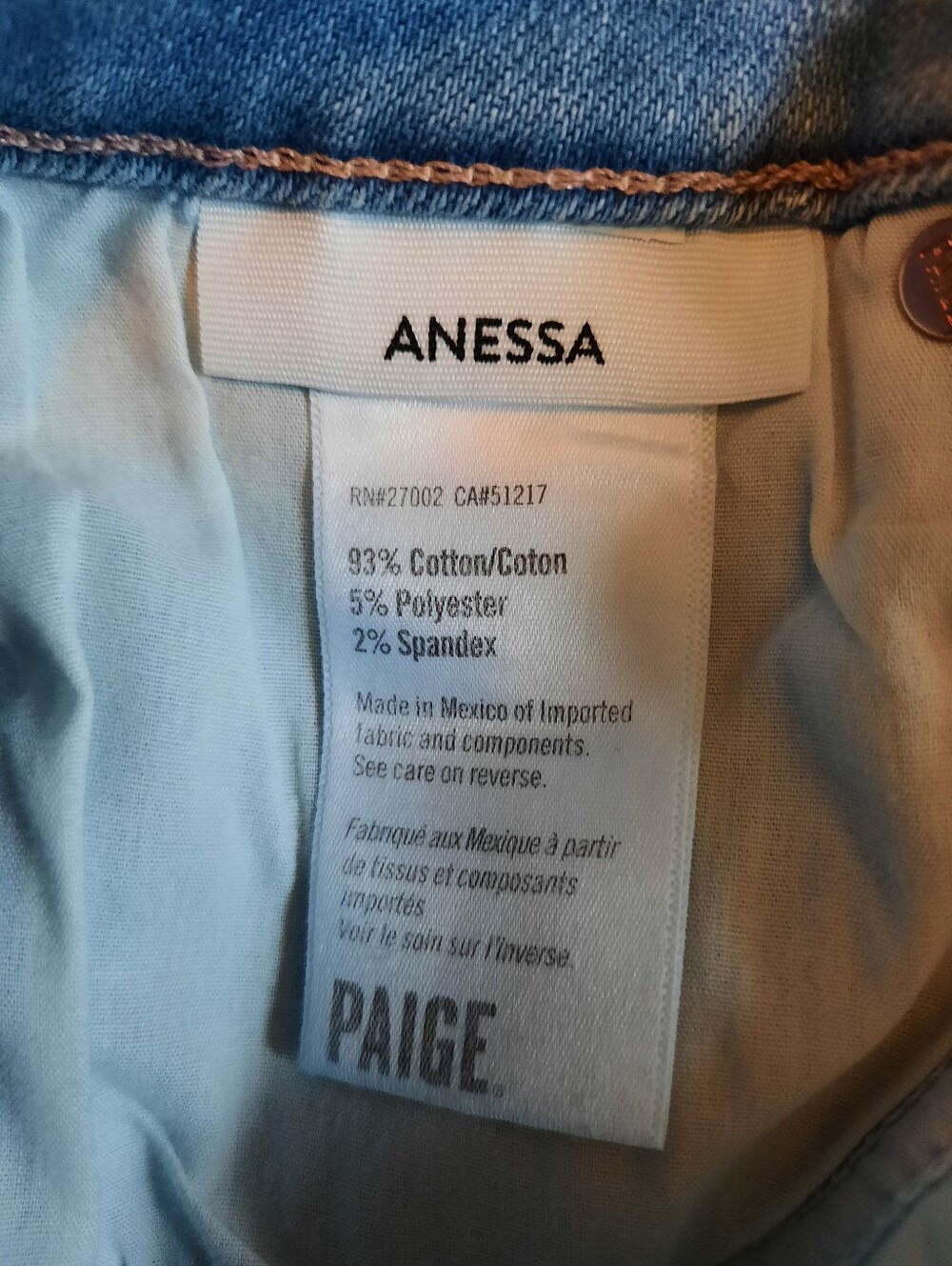 🛍 NWT Paige Anessa Park Avenue Wide Leg Jean High-rise Relaxed Denim Size 26P - Picture 13 of 16